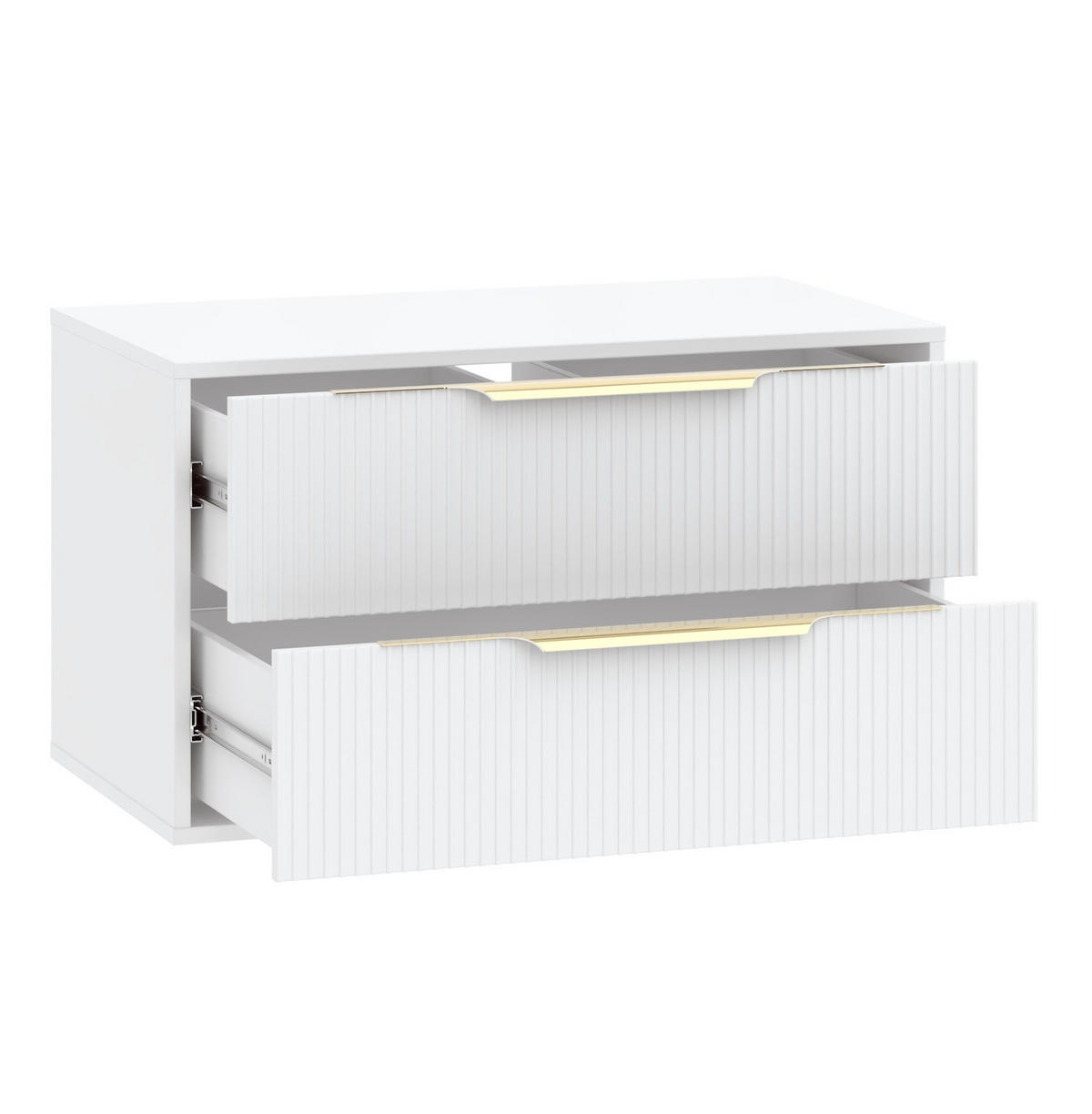 BADMÖBEL-SET Rimini 2 Teile Weiß Matt - 80 x 46 x 46 cm - Weiß, Holz (80/46/46cm) - Badplaats