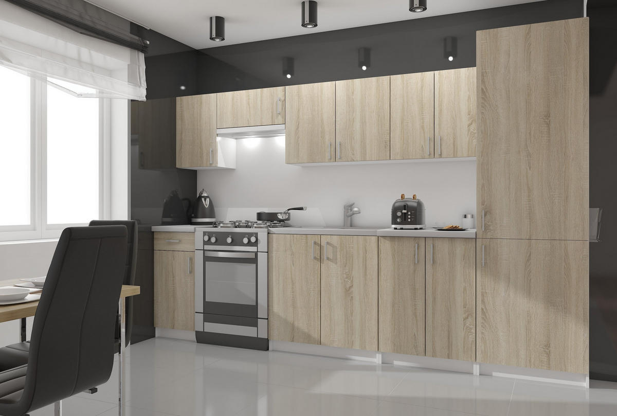 DULAP ÎNALT Alb, stejar Sonoma 205/40/55 - alb, compozit lemnos (40/205/55cm) - RAUMHIRSCH FURNITURE
