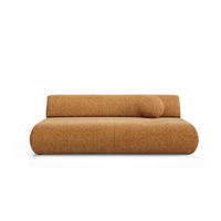 BETTSOFA DELTA Orange Geflochtener Stoff mit Schlaffunktion - Orange, Holz (214/74/100cm) - MASSENO