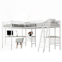 HOCHBETT 90/200 cm in Weiß mit Doppeltreppe - Weiß, Metall (90/200cm) - KOMHTOM