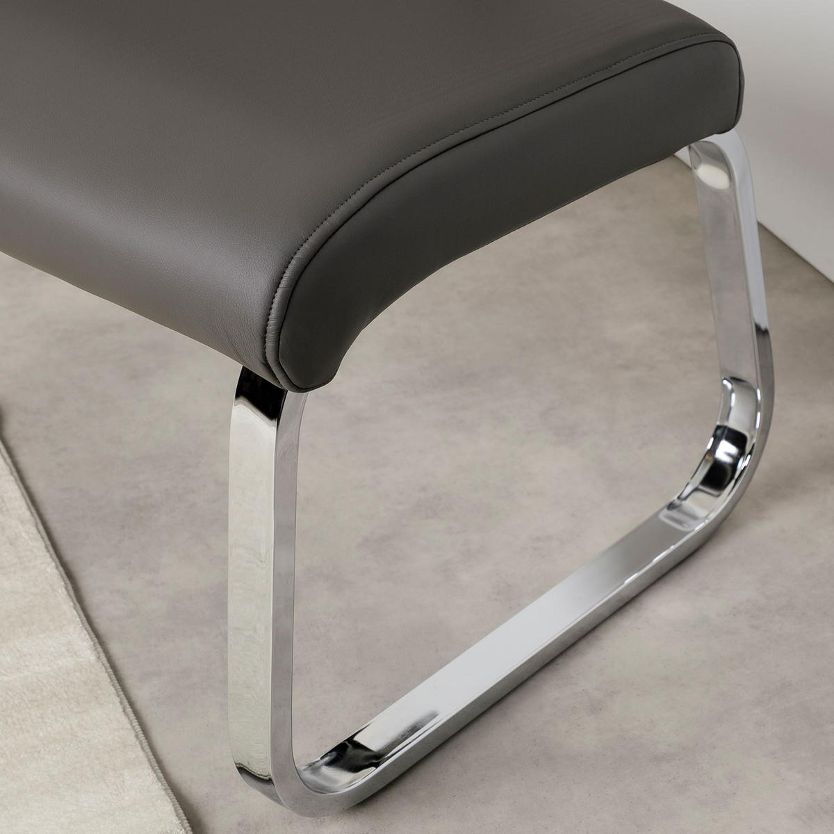 ESSZIMMERBANK VILAS grau - Grau, Textil/Metall (135/87/56cm) - IDIMEX