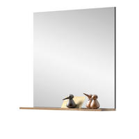 SPIEGEL Eiche, grau 90 x 84 cm mit Ablage - Eichefarben, Glas/Holzwerkstoff (90/84/16cm) - Inn.Furn