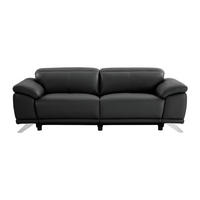 RELAXSOFA - 3 Personen - leder - schwarz Azidee - Schwarz, Leder (220/76/107cm) - Vente-Unique