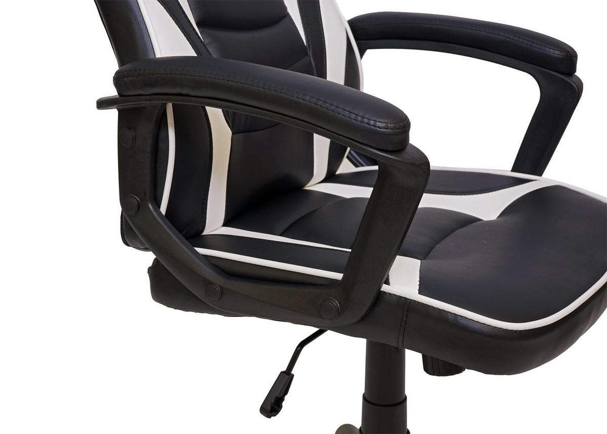 BÜROSTUHL Schwarz, Weiß - Schwarz/Weiß, Textil (63/119/64cm) - MCW