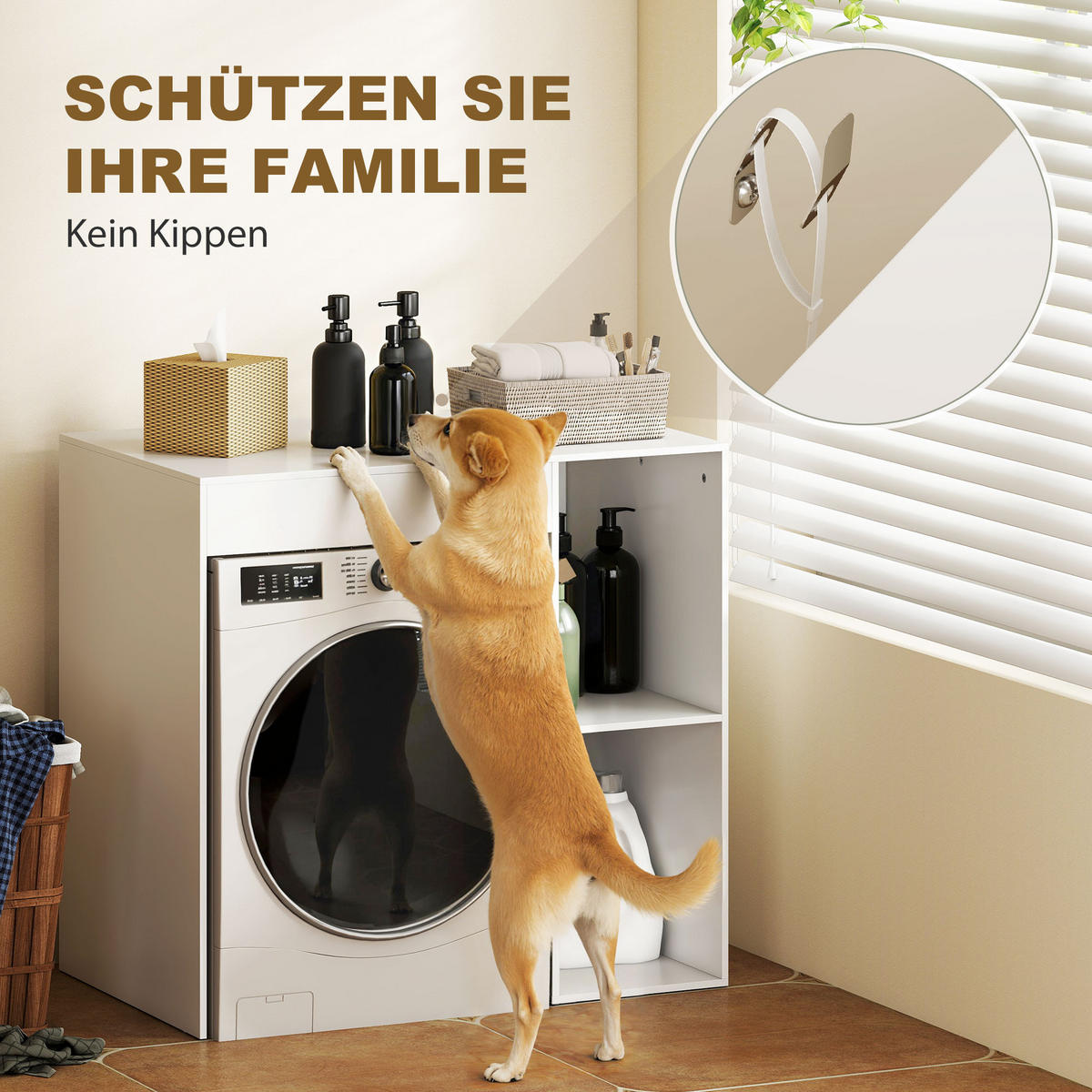 WASCHMASCHINENSCHRANK Weiß 1 Stück - Weiß, Holzwerkstoff (60/90.5/96cm) - GiPP
