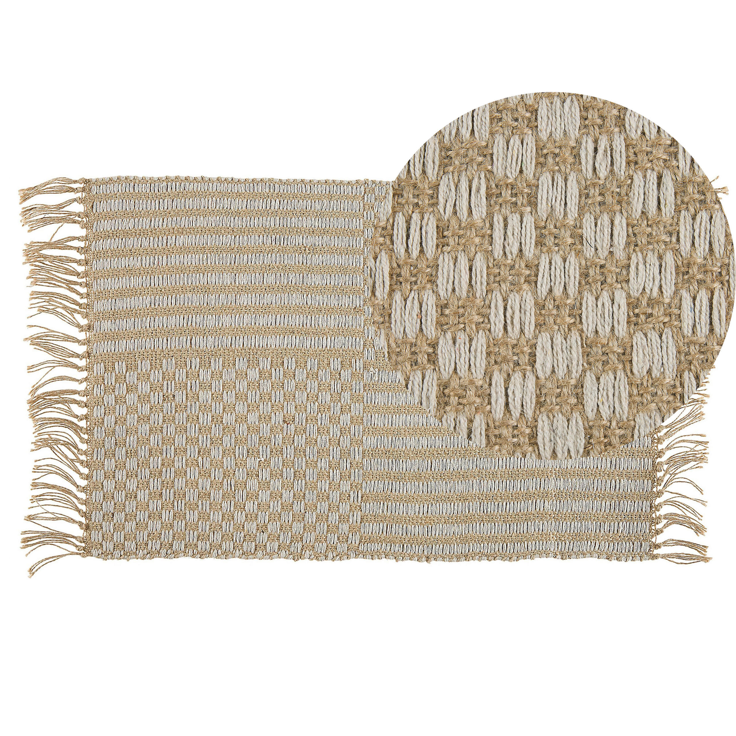KURZFLOR-TEPPICH Adabag 80/50 cm - Beige, Naturmaterialen (50/80cm) - Beliani