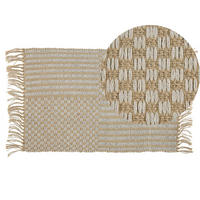 KURZFLOR-TEPPICH Adabag 80/50 cm - Beige, Naturmaterialen (50/80cm) - Beliani