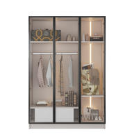 KLEIDERSCHRANK 110/160/50 cm Weiß aus Spanplatte mit LED-Beleuchtung - Weiß, Holzwerkstoff (50/160/110cm) - OKMYHOME