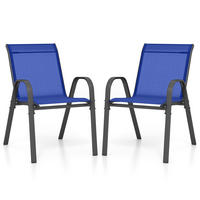 GARTENSTÜHLE Blau(2er-Set) - Blau, Metall (70/84/56cm) - COSTWAY