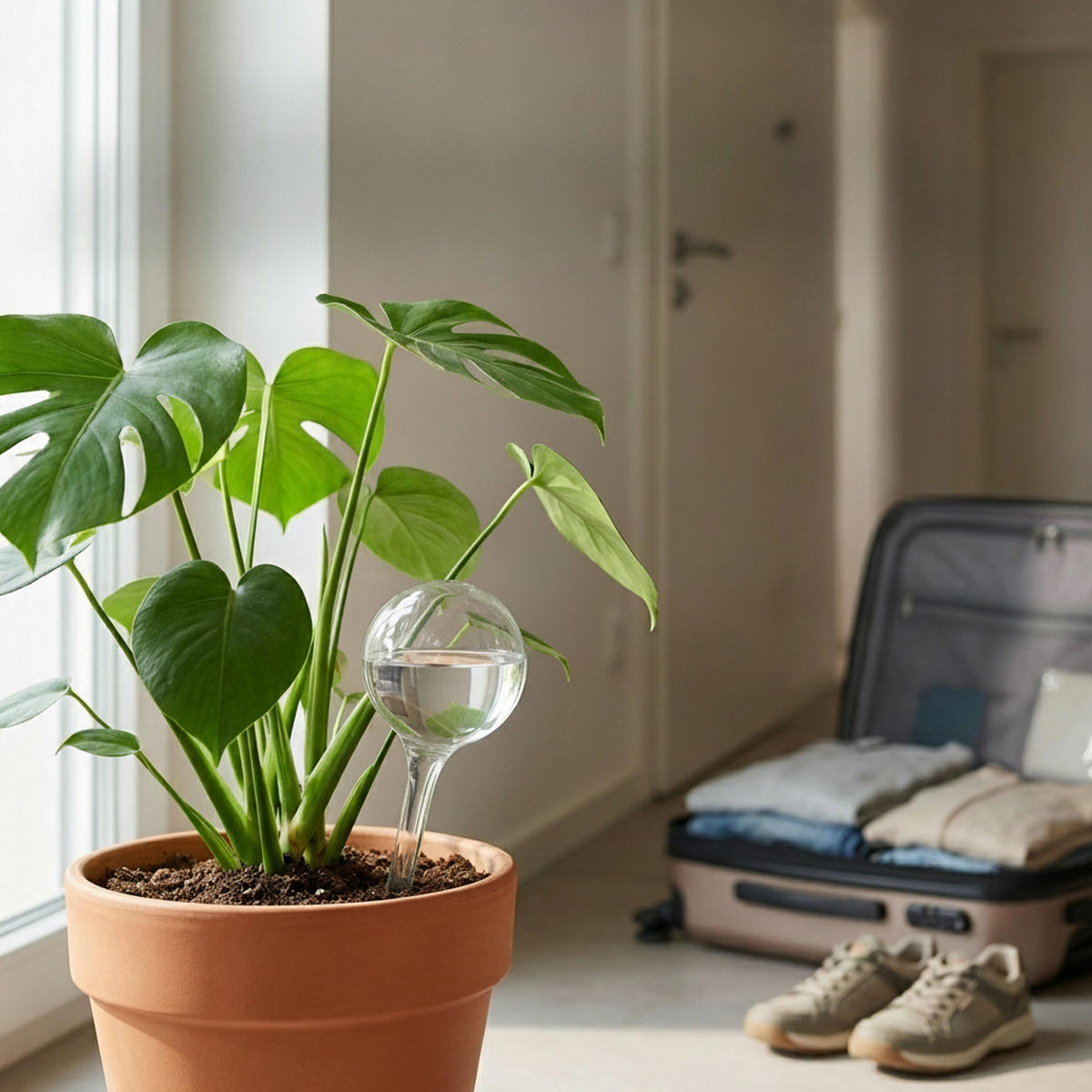 NÁDOBA na zavlažování 4 ks - průhledná, plast (8/27/8cm) - Relaxdays