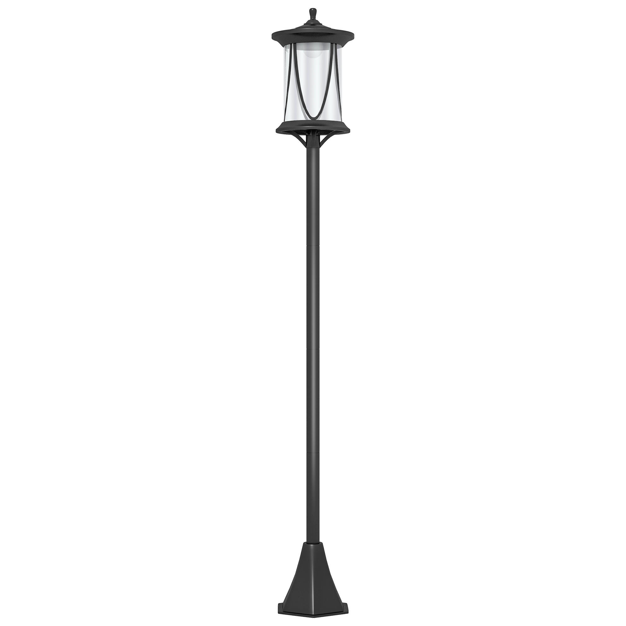 Outsunny SOLÁRNÍ zahradní lucerna 127 cm Zahradní lampa s LED světlem studené bílé barvy pro venkovní použití, černá