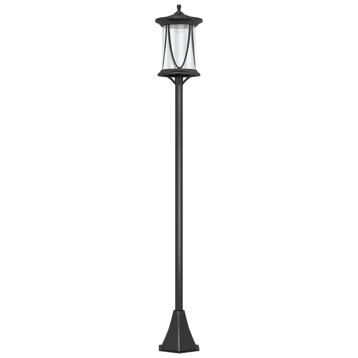 GARTENLATERNE, Schwarz, ABS, Polycarbonate - Schwarz, Kunststoff (17/17/127cm) - Outsunny