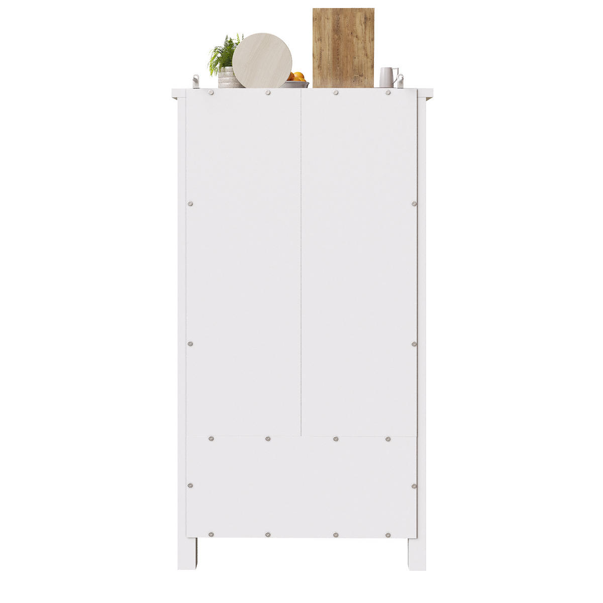 KÜCHENSCHRANK 80x40x140 Cm 2 Türen 5 Schubladen Schwarz - Weiß, Holzwerkstoff (80/140/40cm) - FLIEKS