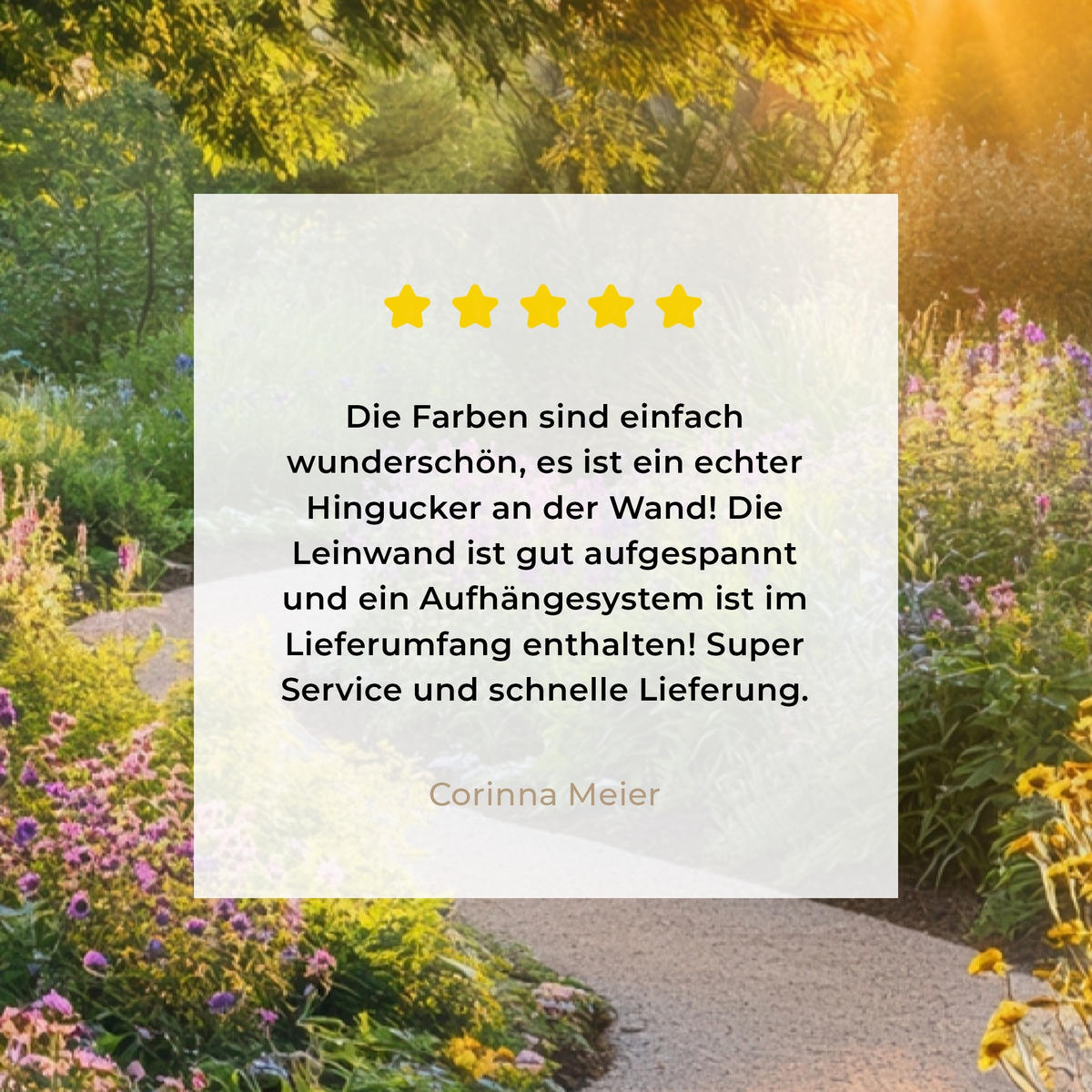 LEINWANDBILD Aussicht - Blumen - Natur - Sonne - Weg 80x120 cm - Hellgelb, Textil (80/120cm) - MuchoWow