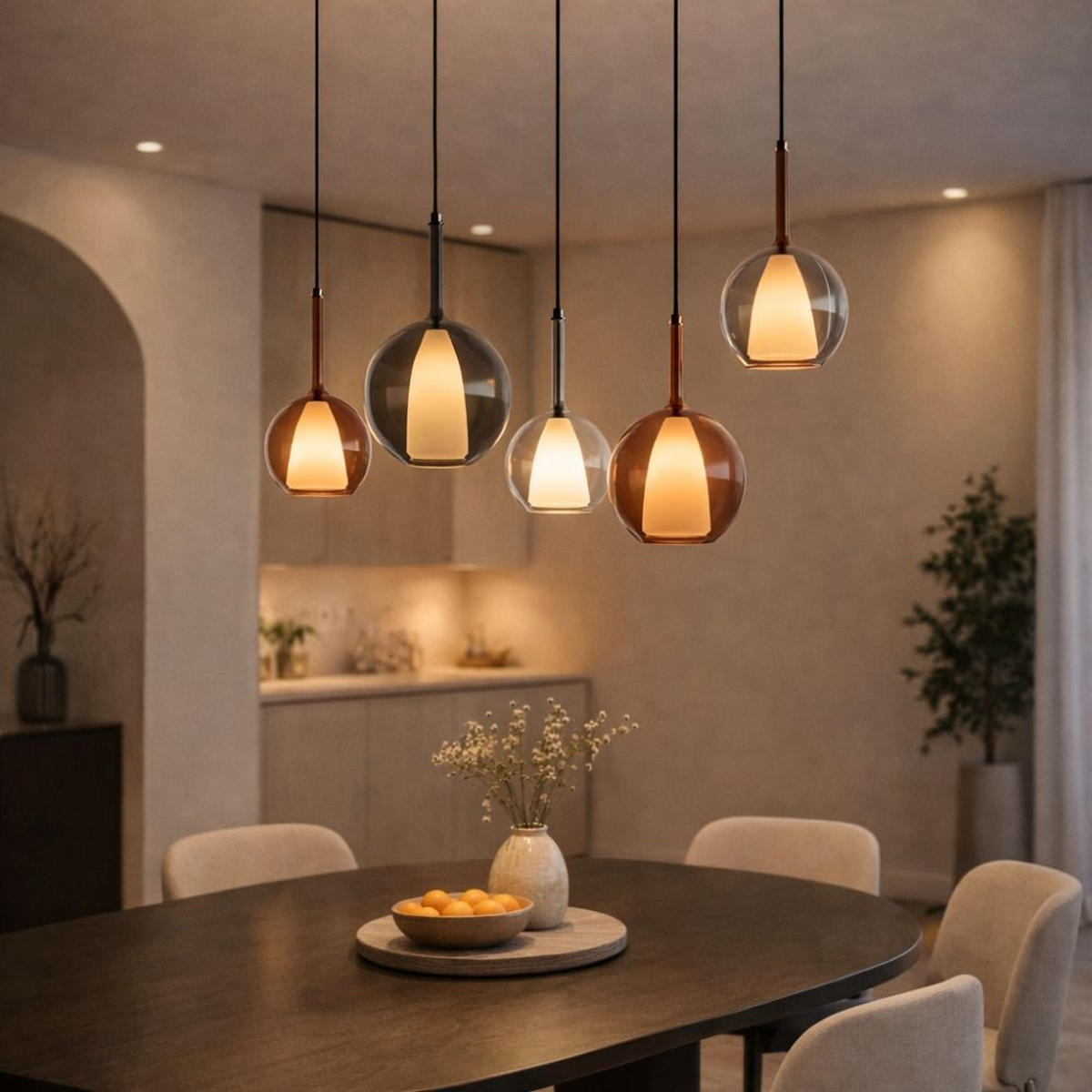 HÄNGELEUCHTE Belluna Rauch - Grau, Glas (24/24/45cm) - s.luce