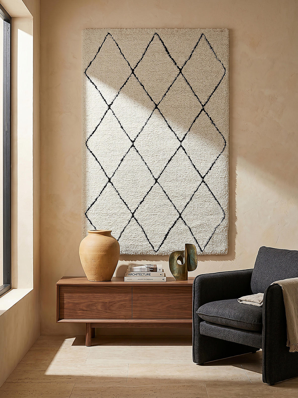 TEPPICHLÄUFER Berber ATRIO Polypropylen Creme-Schwarz 80 x 150 cm - Multicolor, Textil (80/150cm) - KADIMA DESIGN