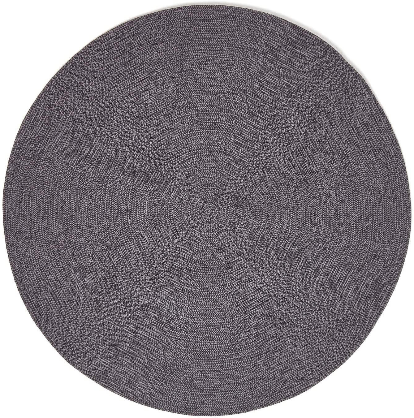 TEPPICH Melange geflochten rund 200 cm - Schwarz, Textil (200/200cm) - Homescapes