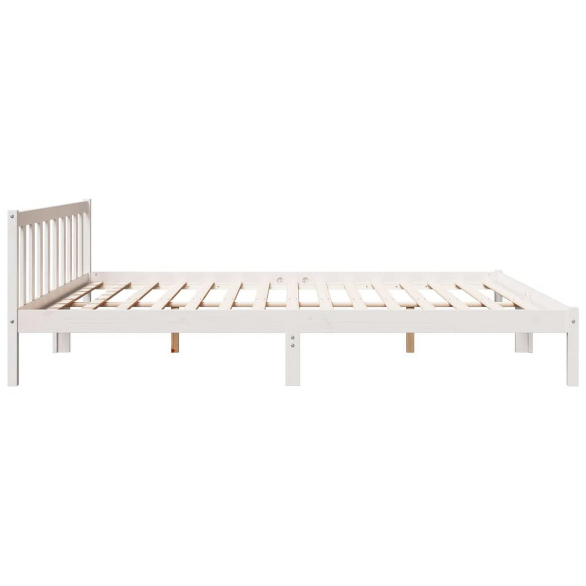 MASSIVHOLZBETT Extra Lang Ohne Matratze Weiss 200/220 Kieferholz - Weiß, Holz (90/200cm) - vidaXL