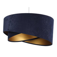 HÄNGELEUCHTE Blau 50/23 cm - Goldfarben, Kunststoff (50/1.3/23cm) - ONZENO