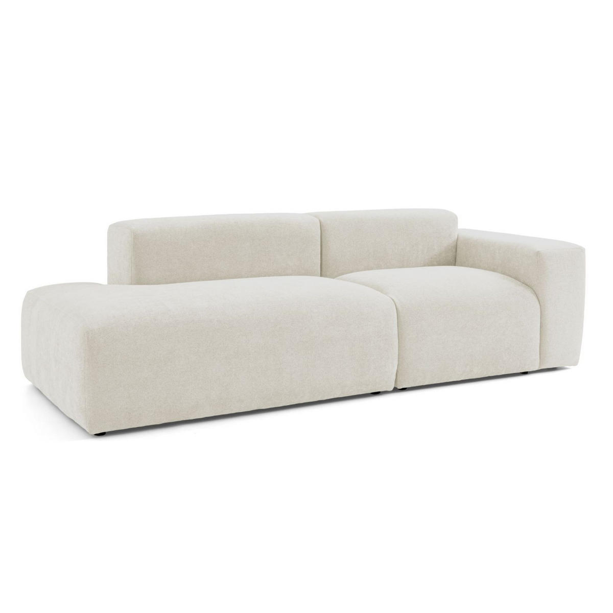 3-SITZER modulares Sofa HEAVEN SET 1 Links, Breite 255 cm Webstoff Weiß - Schwarz/Weiß, Holz/Kunststoff (255/71/102cm) - Muffo