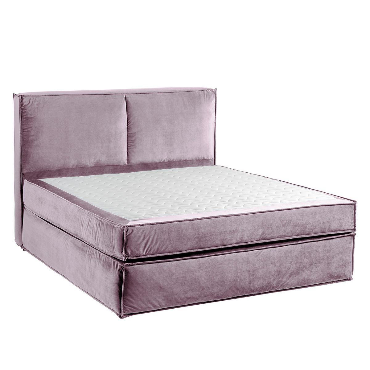 BOXSPRINGBETT mit Kopfteil - Premium - Mauve, Textil (180/200cm) - home24