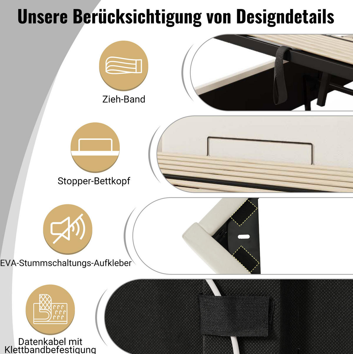 POLSTERBETT 180/200 cm Weiß aus PU mit LED und Ladefunktion - Weiß, Kunststoff (180/200cm) - OKMYHOME