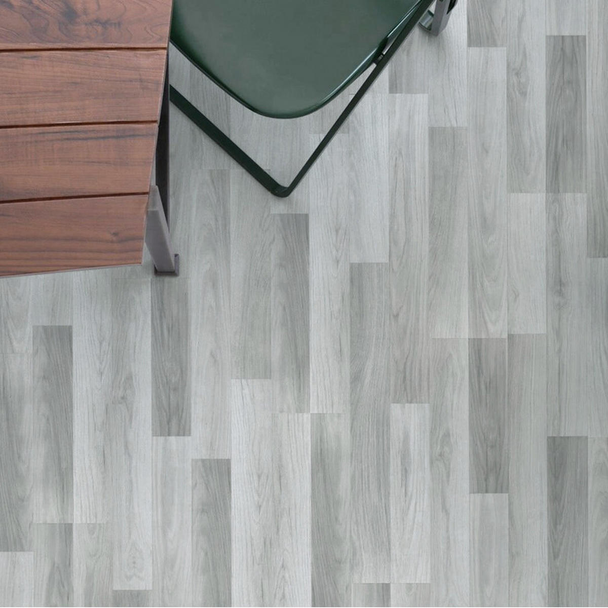 VINYLBODEN 5m²/36-TLG. selbstklebend PVC - Hellgrau, Kunststoff (0.2/91.5/15.2cm) - Livingandhome