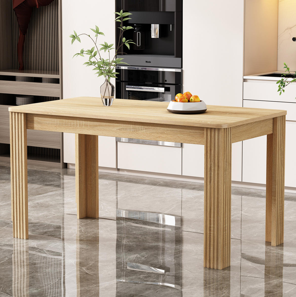 ESSTISCH, Spanplatte in Eiche-Optik mit Holzmaserung & 4 Beinen, 116/65/75 cm, Eiche - Eichefarben, Holzwerkstoff (116/65/75cm) - Redom