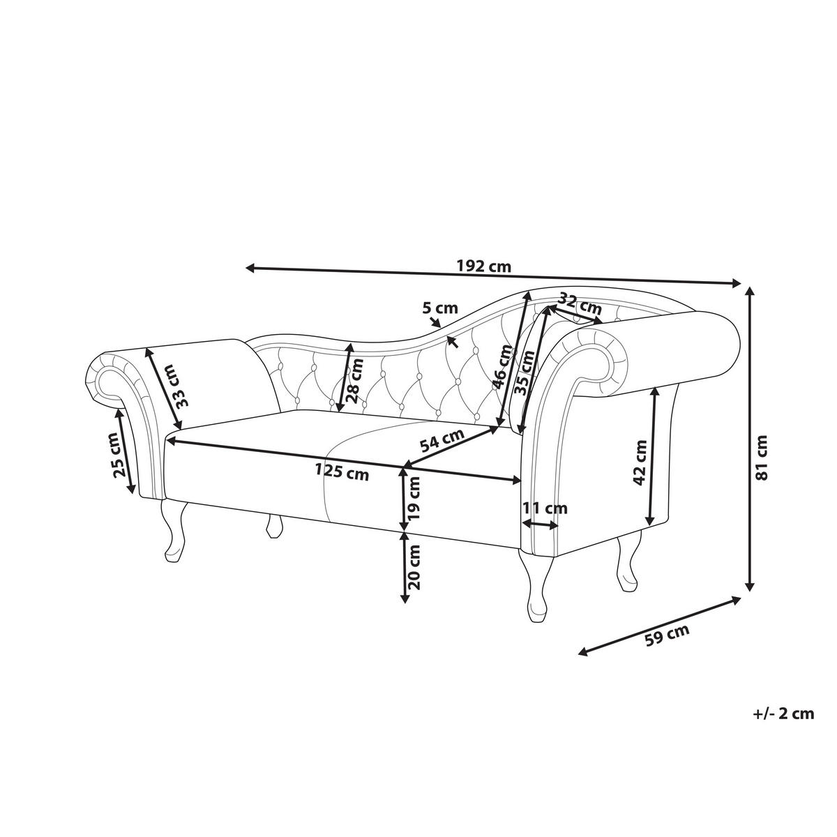 ČALOUNĚNÉ LEHÁTKO CHAISE LONGUE PRAVOSTRANNÉ Sametová látka Černé s polštářem Lattes II - černá/hnědá, textil (192/81/59cm) - Beliani