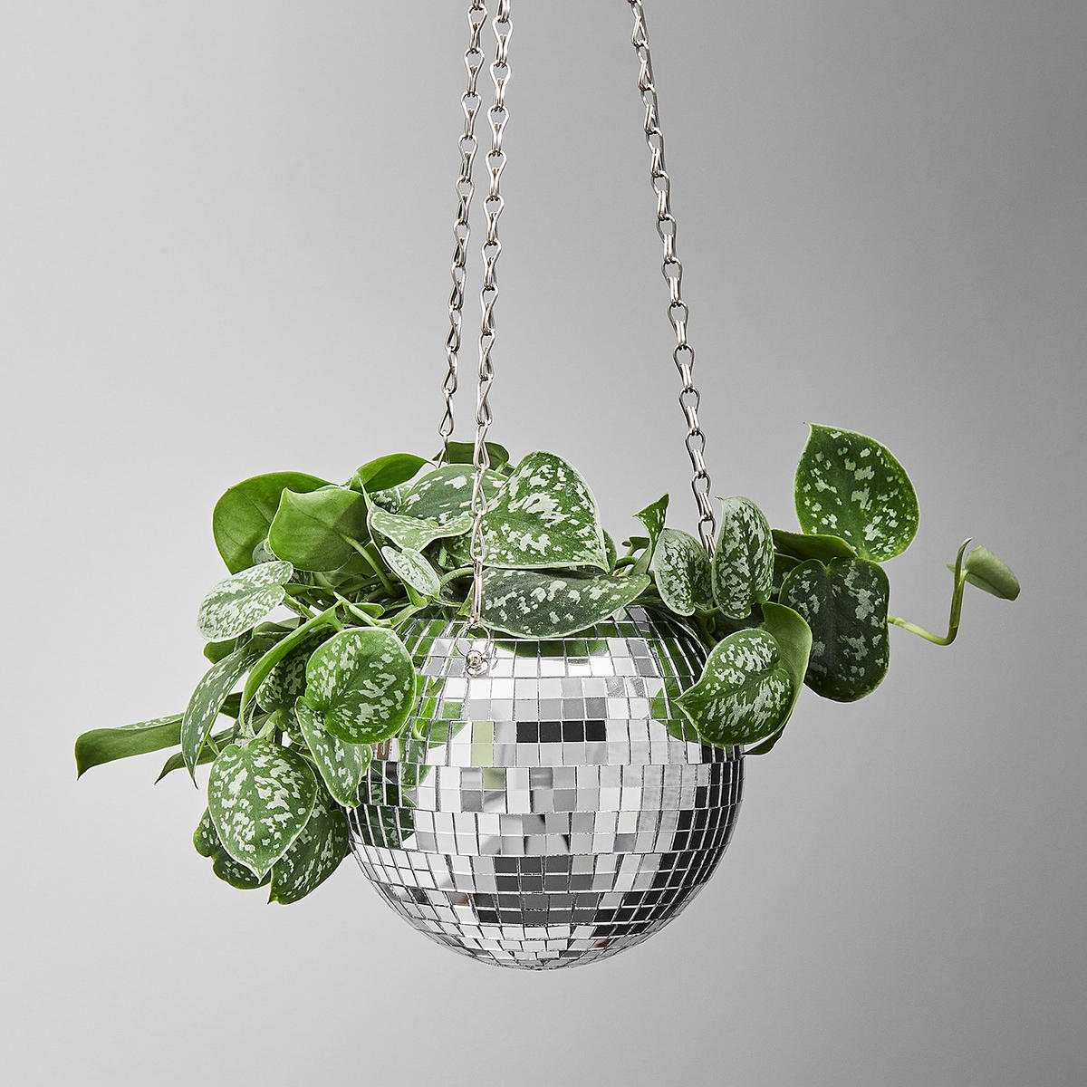 BLUMENÜBERTOPF Disco - Silberfarben, Kunststoff (10cm) - BUTLERS