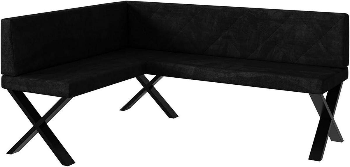 ECKBANK ERIC_X - Schwarz, Textil (128/168cm) - Meblini