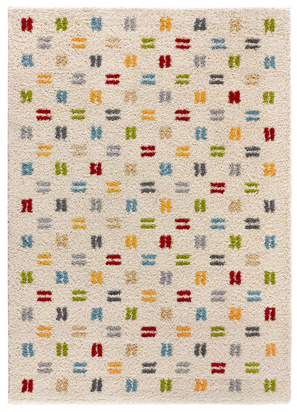 HOCHFLORTEPPICH beige und mehrfarbig Bremen 133/190 cm - Multicolor/Weiß, Naturmaterialien/Textil (133/190cm) - Atticgo
