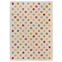 HOCHFLORTEPPICH beige und mehrfarbig Bremen 133/190 cm - Multicolor/Weiß, Naturmaterialien/Textil (133/190cm) - Atticgo