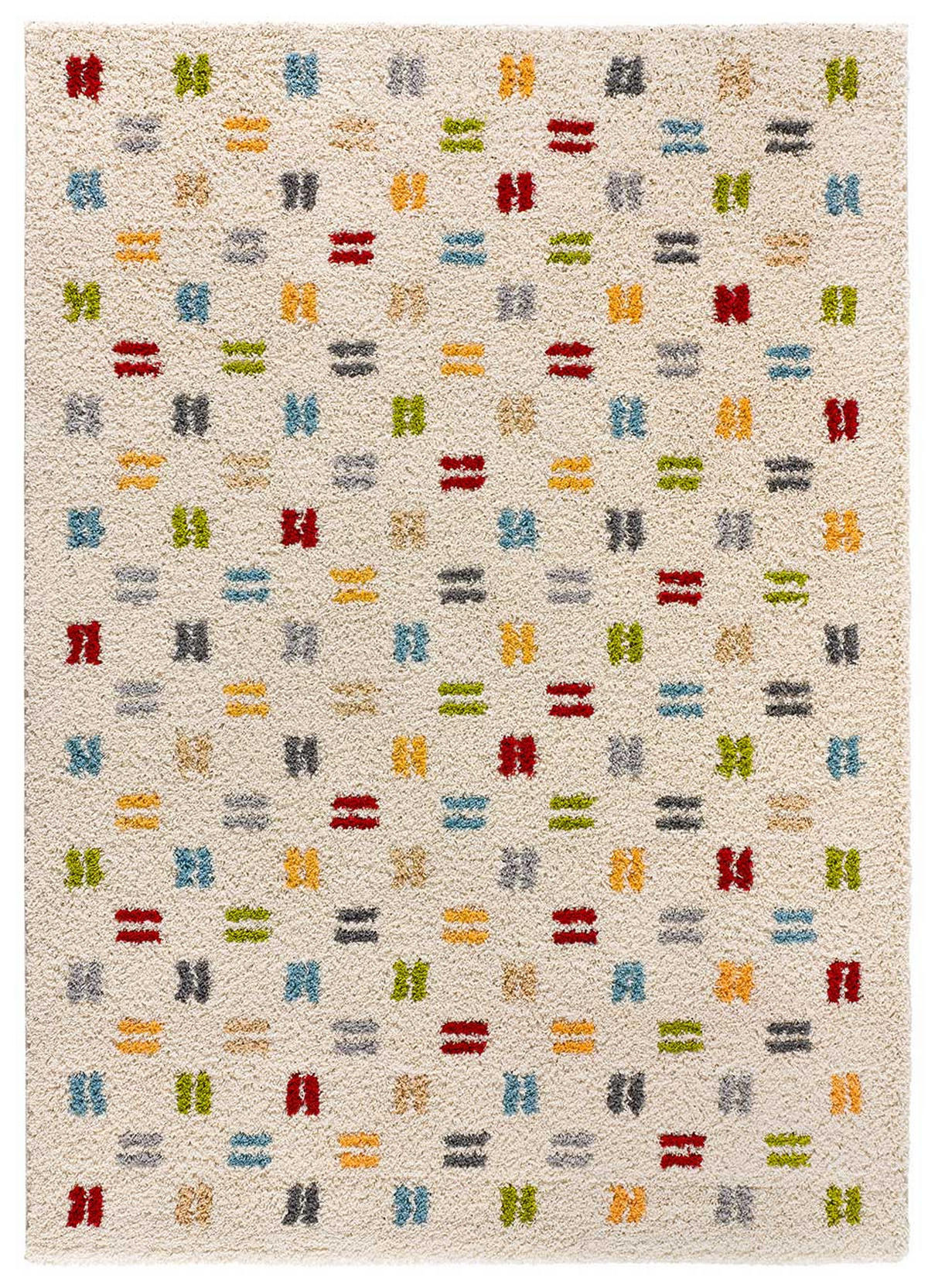 HOCHFLORTEPPICH beige und mehrfarbig Bremen 133/190 cm - Multicolor/Weiß, Naturmaterialien/Textil (133/190cm) - Atticgo