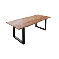 ESSTISCH MAILAND - Beige/Schwarz, Holz/Metall (100/220/77cm) - SAM