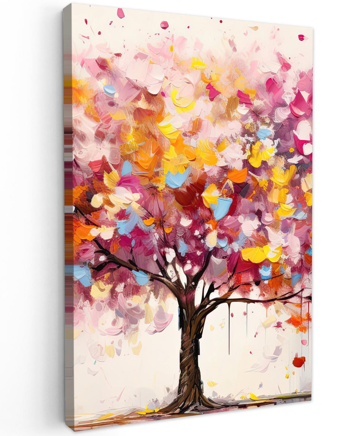 LEINWANDBILD Aquarell - Baum - Kunst - Abstrakt 80x120 cm - Multicolor, Textil (80/120cm) - MuchoWow