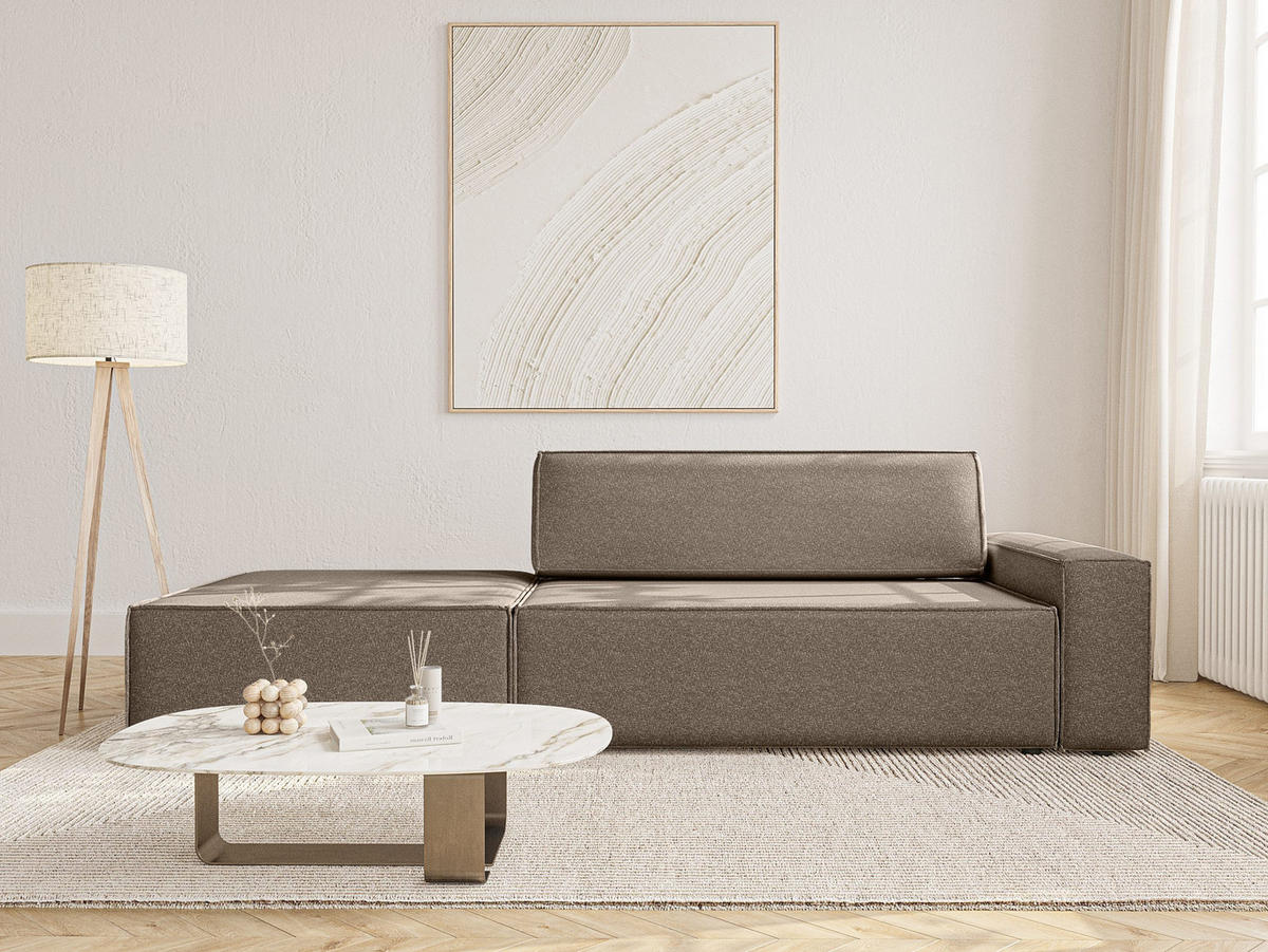 SCHLAFSOFA Lummo Si mit Schlaffunktion, Braun - Braun, Textil (263/70/100cm) - Fedve