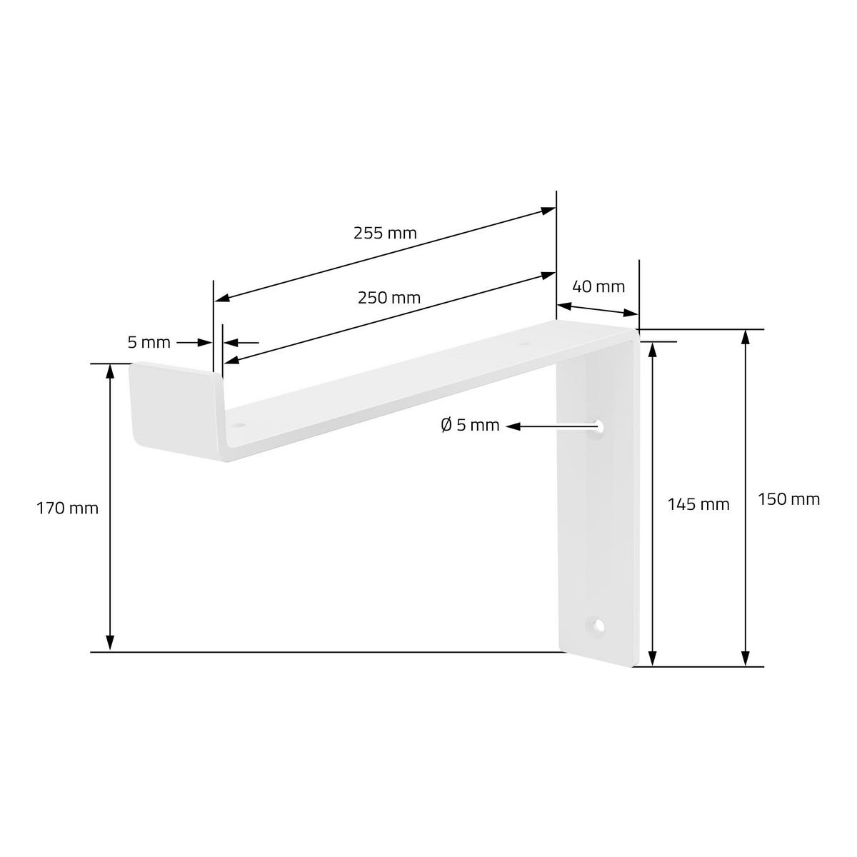REGALHALTERUNG 2er Set - Weiß, Metall (14.5/4/25cm) - ML-DESIGN