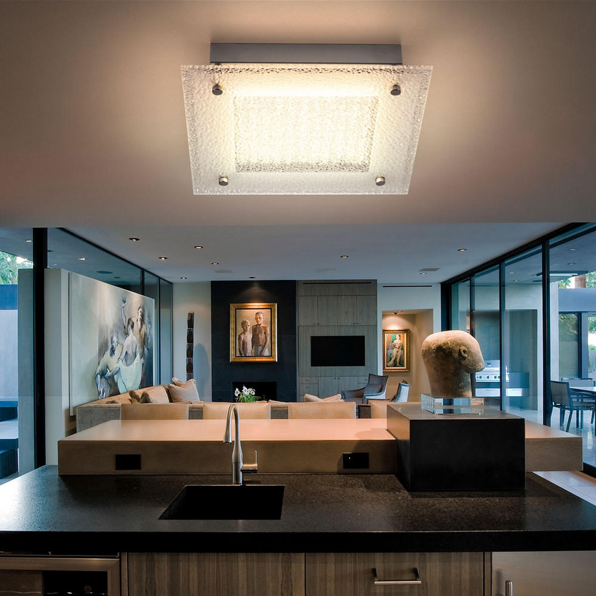 LED DECKENLEUCHTE Metall Klar - Klar, Glas (25/25/5.5cm) - Globo Lighting