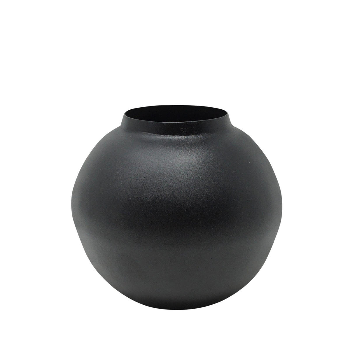 VASE Soyah aus Eisen in Schwarz Ø14,5/13,5 cm - Schwarz, Metall (13.5cm) - LaLe Living