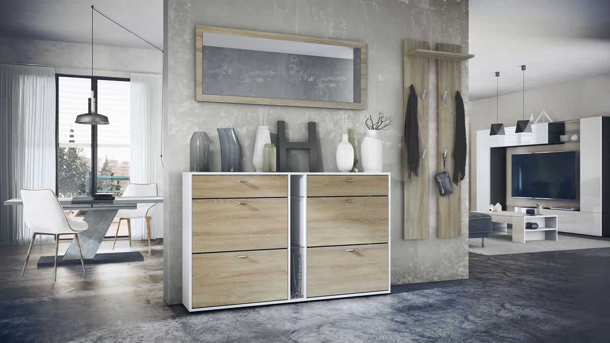 GARDEROBE Orlando Eiche sägerau - Eiche San Remo, Holzwerkstoff (215/210/28cm) - Vladon