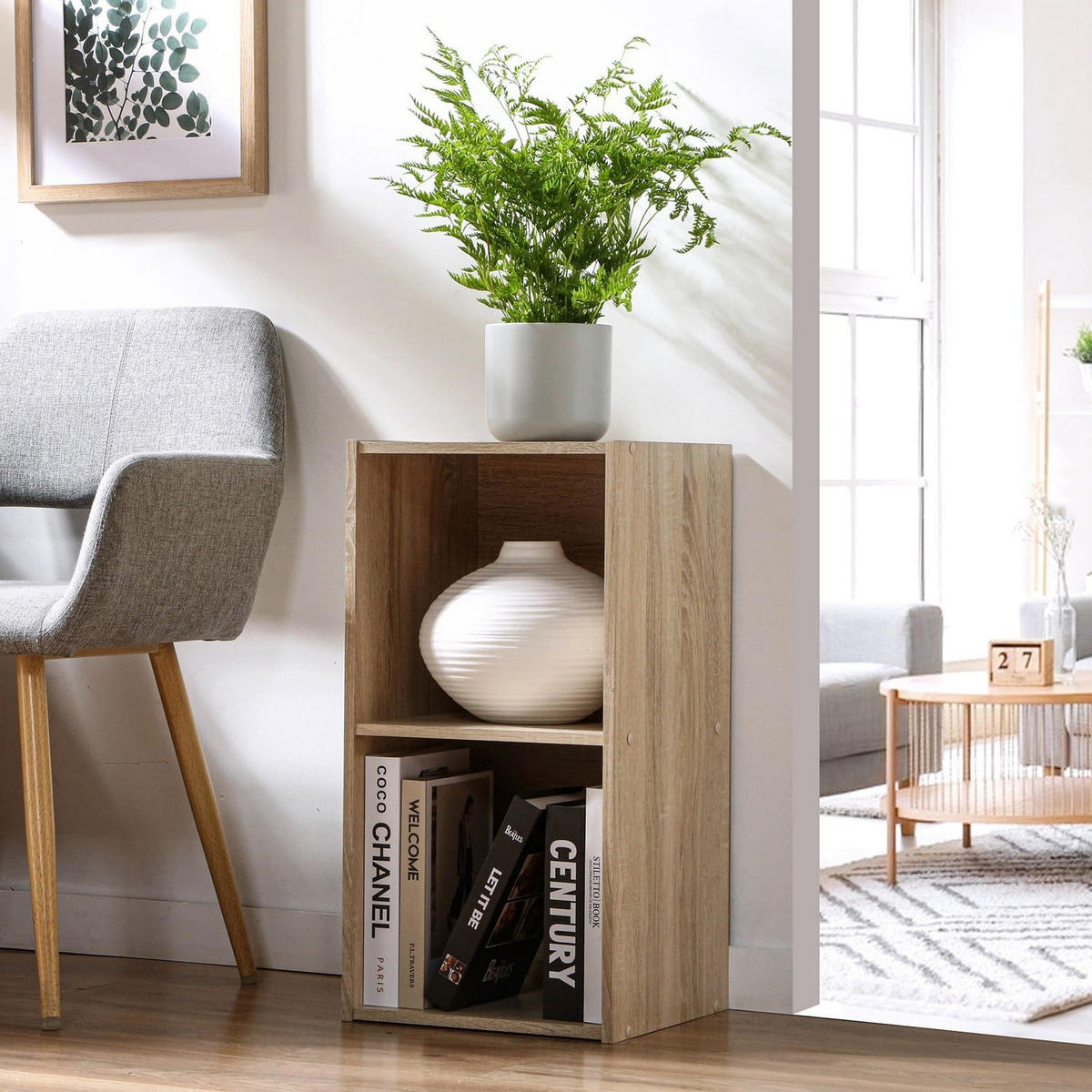 MÖBELSTÜCK 2 Fächer Compo 31,5/61,3/29,5 cm - Eichefarben, Holzwerkstoff (31.5/61.3/29.5cm) - Calicosy