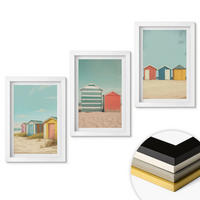 WANDBILDER 3er-Set - 20x30 cm Weißer Rahmen - Bunte Häuser, Strand, Sonne - Weiß, Kunststoff (20/30cm) - ArtPrintCave