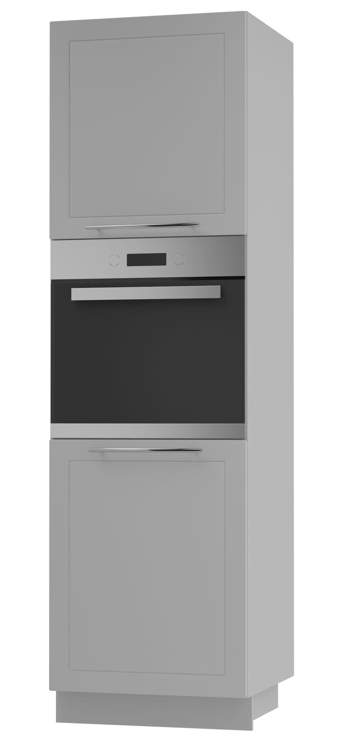 BACKOFENHOCHSCHRANK Kvantum D14/RU/2D Dust Grey Matt / Grau Matt 60 / 59 / 207cm - Grau, Holz/Holzwerkstoff (60/207/59cm) - Feldmann-Wohnen