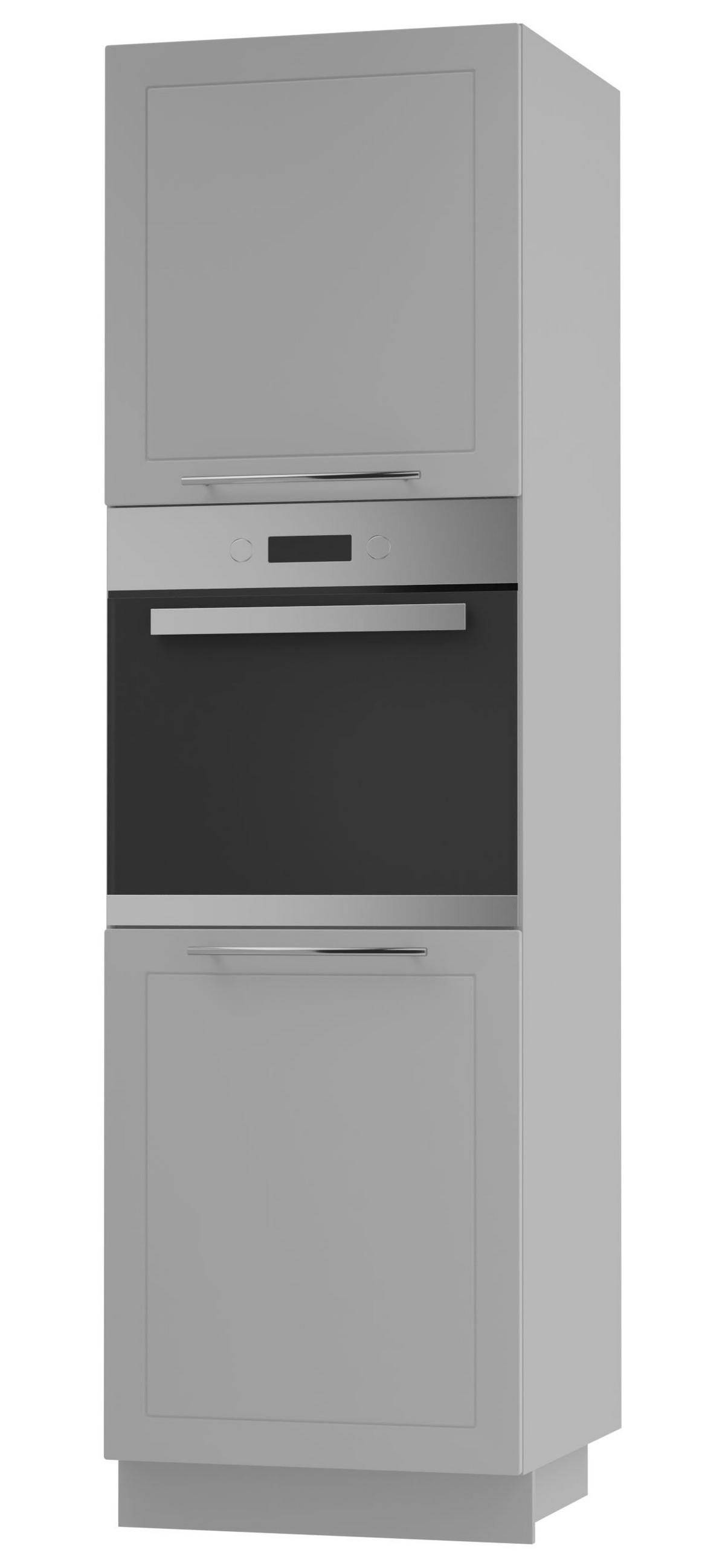 BACKOFENHOCHSCHRANK Kvantum D14/RU/2D Dust Grey Matt / Grau Matt 60 / 59 / 207cm - Grau, Holz/Holzwerkstoff (60/207/59cm) - Feldmann-Wohnen