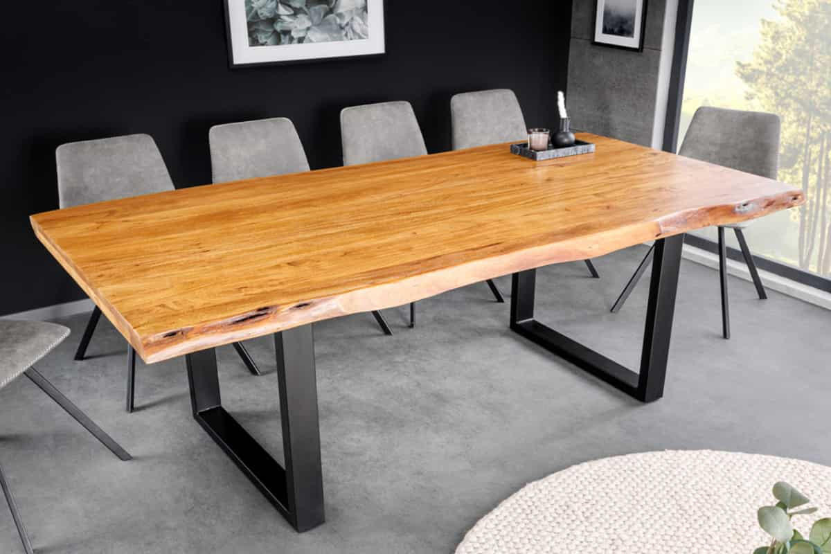 ESSTISCH MAMMUT Akazie 200cm - Schwarz/Braun, Holz/Metall (100/200/76cm) - riess-ambiente