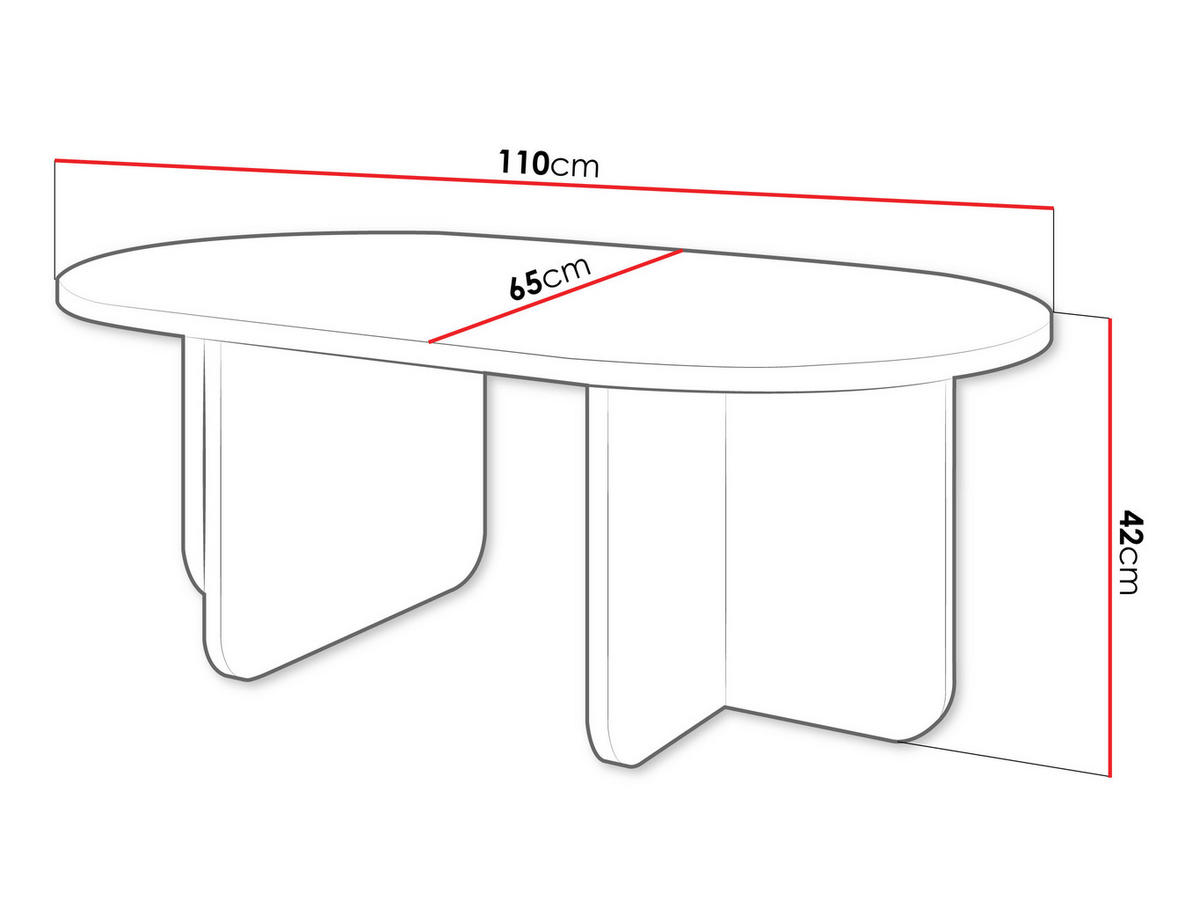 COUCHTISCH Xuala - Nussbaumfarben, Holzwerkstoff (65/110/42cm) - MIRJAN24