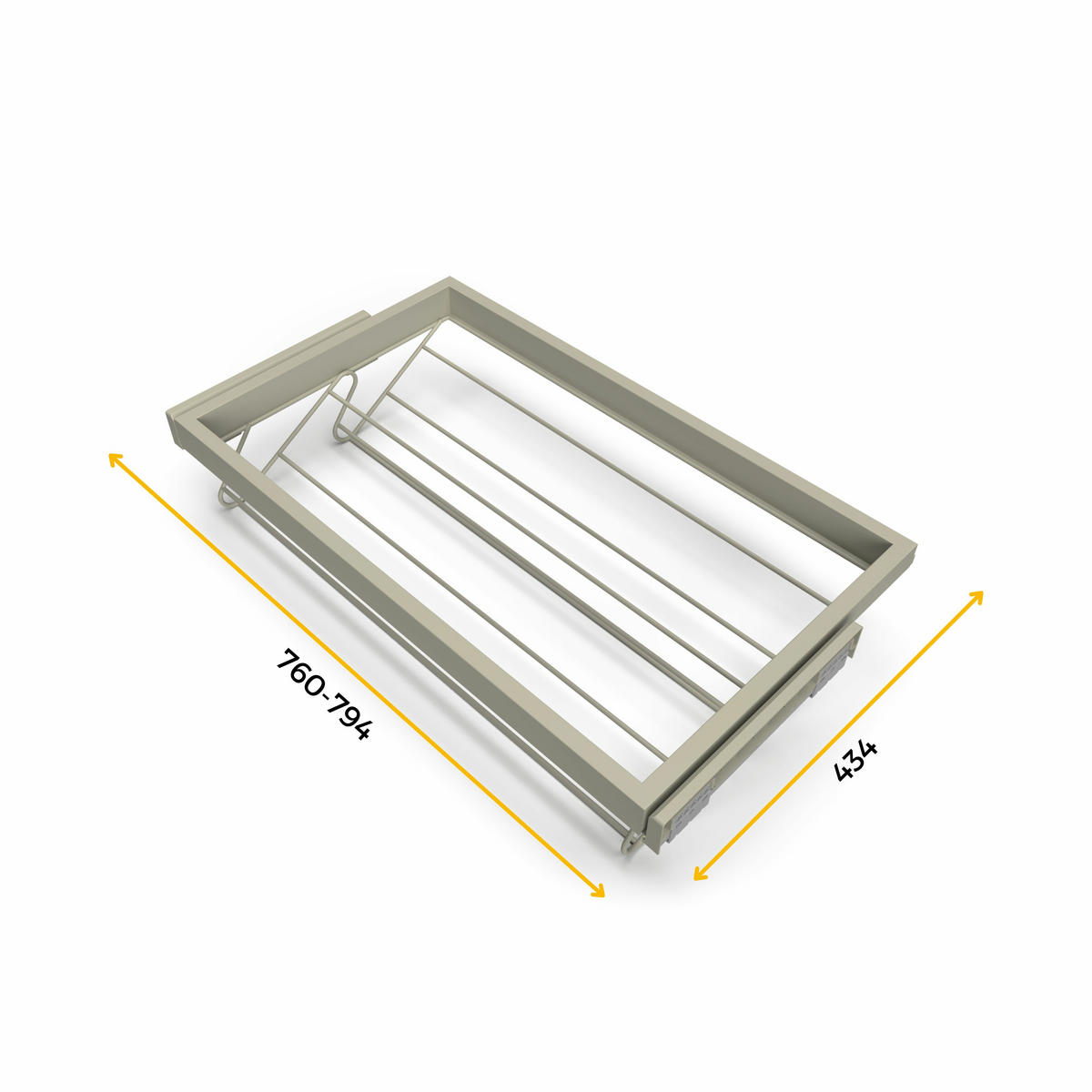 METALL SCHUH-REGAL set und Rahmen mit sanften Schließen Auszüge für Garderobe, verstellbar, Modul 800mm, Steingrau - Grau, Metall (77.5/15/52.5cm) - EMUCA
