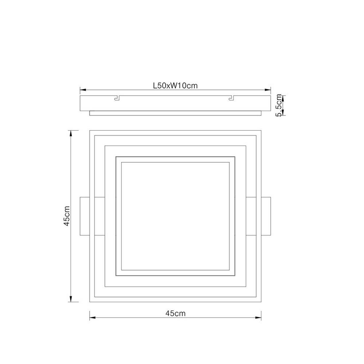 LED DECKENLEUCHTE Metall Schwarz Matt Holzoptik - Schwarz, Metall (50/45/6cm) - Globo Lighting