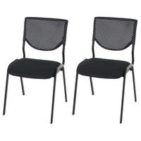 BESUCHERSTUHL Schwarz 2er-Set - Schwarz, Textil (49/83/58cm) - MCW